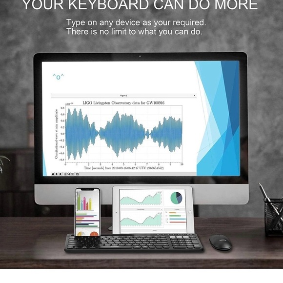 Logitech Black Multi-Device Wireless Keyboard - Picture 7 of 8